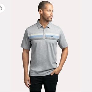 Travis Mathew Gray and Blue Polo Shirt Modern Design
